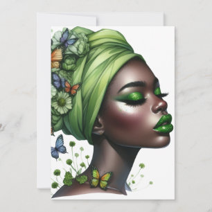 Invitación La reina negra melanina sista amor de cumpleaños