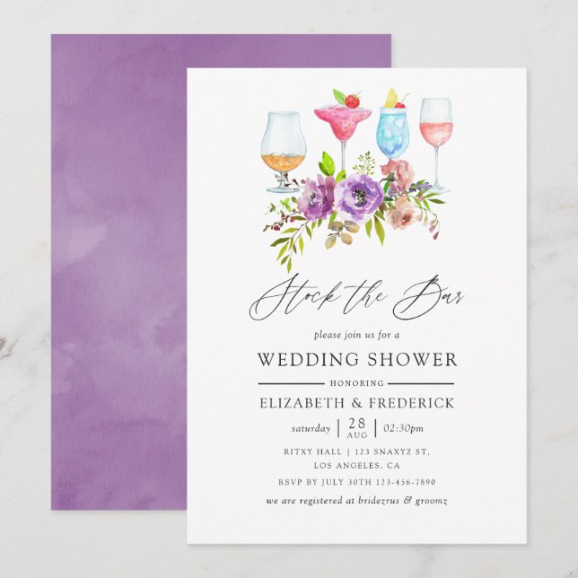 Invitación La reserva floral de primavera en el bar (Anverso / Reverso)