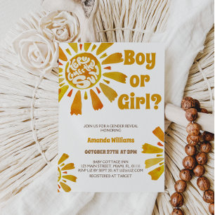 Invitación La Revelación De Género Sunshine Viene De La Temát