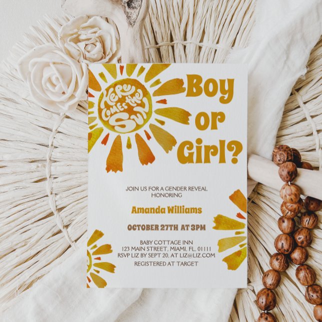 Invitación La Revelación De Género Sunshine Viene De La Temát (Subido por el creador)