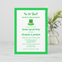 Invitación La revelación del género de Little Leprechaun