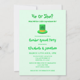 Invitación La revelación del género de Little Leprechaun