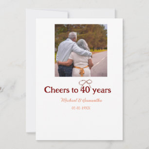 Invitación La reverencia de Marron a un boda de 40 años