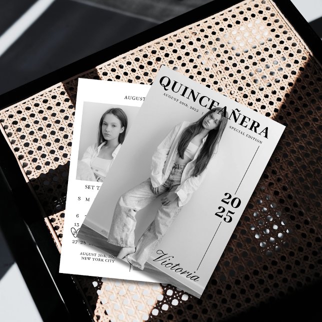 Invitación La revista de calendario quinceañera salva la fech (Subido por el creador)