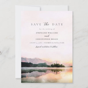 Invitación la romántica puesta de sol moderna salva la fecha