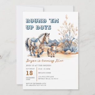 Invitación La Ronda Occidental "Em Up Boys Cowboy Birthday Pa