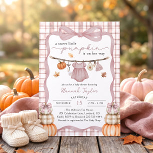Invitación La ropa de Chica de calabaza se cae en Baby Shower
