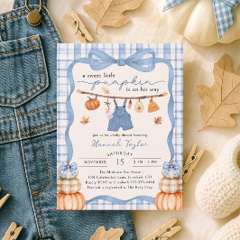Invitación La ropa de niño de calabaza cae en Baby Shower