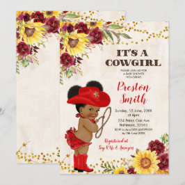 Invitación La Rosa de la niña de la vaca roja y el Baby Showe