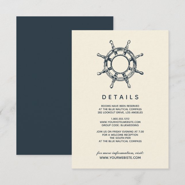 Invitación La rueda del barco azul | Detalles del invitado de (Anverso / Reverso)