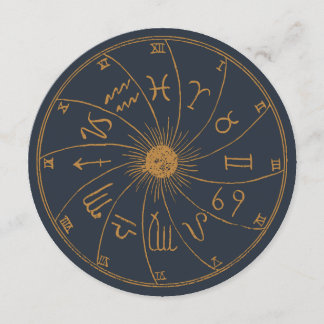 Invitación La rueda Zodiac - Juego de cartas de conteo de for