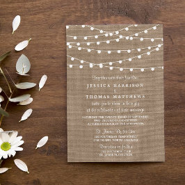 Invitación La Rustic Burlap String ilumina la colección Boda