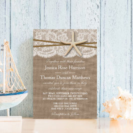 Invitación La Rustic Starfish Beach Wedding