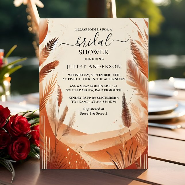 Invitación La rústica ducha de novias Ombre Brown del otoño d (Subido por el creador)