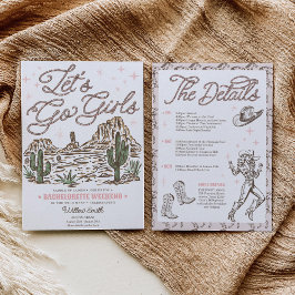 Invitación La salvaje Bachelorette del Oeste Vamos Chicas Iti