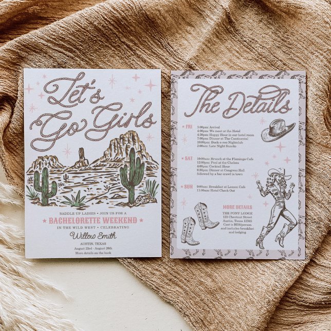 Invitación La salvaje Bachelorette del Oeste Vamos Chicas Iti (Subido por el creador)