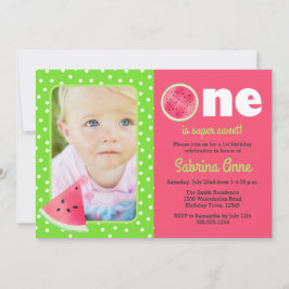 Invitación La sandía es el primer cumpleaños, una foto dulce