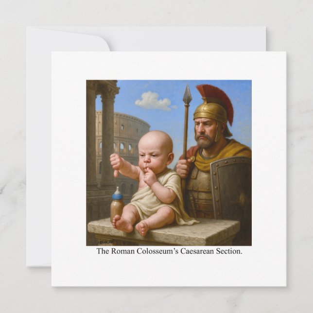 Invitación La sección cesárea del Coliseo Romano (Anverso)