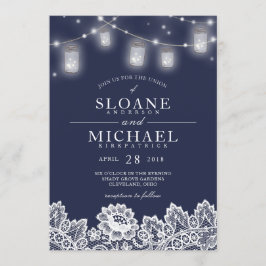 Invitación La secuencia del tarro de albañil enciende la boda