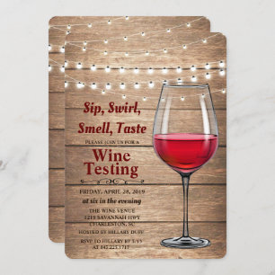 Invitación La secuencia rústica de la degustación de vinos