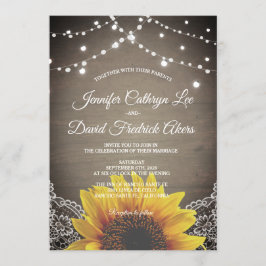 Invitación La secuencia rústica del girasol enciende la boda