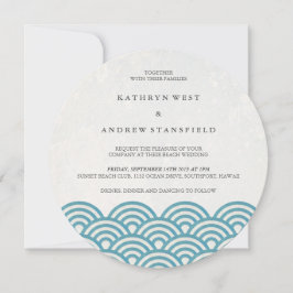 Invitación La Seigaiha japonesa ondea una elegante boda playe