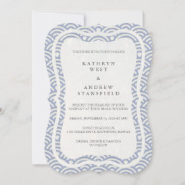 Invitación La Seigaiha japonesa ondea una elegante boda playe
