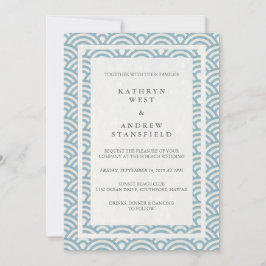 Invitación La Seigaiha japonesa ondea una elegante boda playe