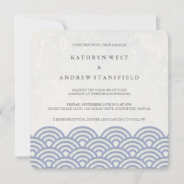 Invitación La Seigaiha japonesa ondea una elegante boda playe
