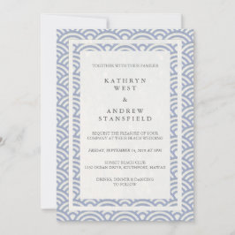 Invitación La Seigaiha japonesa ondea una elegante boda playe