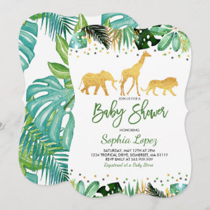 Invitación La selva Baby Shower invita a la Baby Shower tropi
