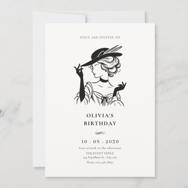 Invitación La señora elegante de la vieja vieja vieja vieja (Anverso)