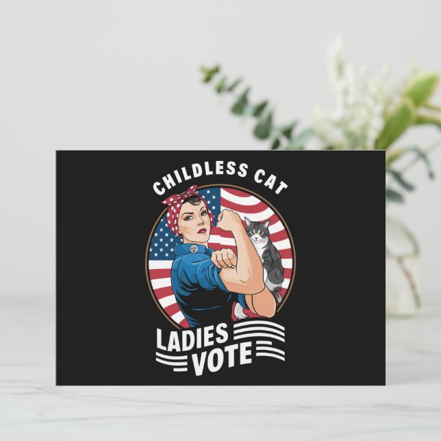 Invitación La señorita Gato Infantil Vota A Rosie The Rivete (Anverso de pie)