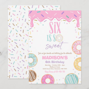 Invitación La sexta fiesta de cumpleaños es tan dulce