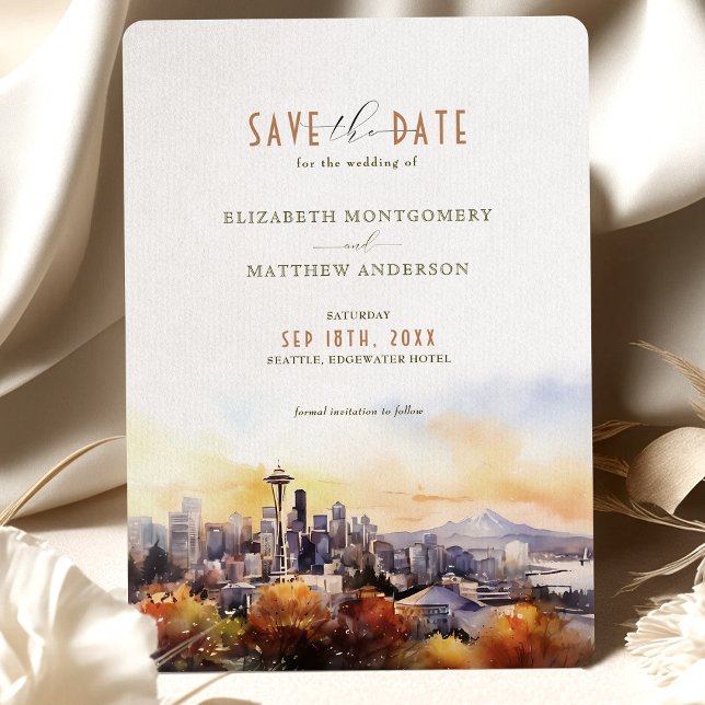 Invitación La silueta de sol Seattle Guardar la fecha (Subido por el creador)