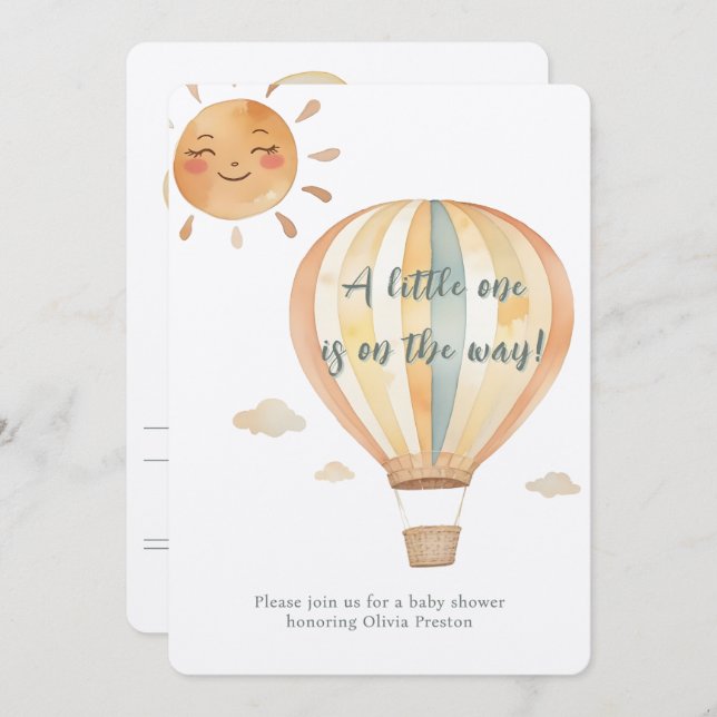 Invitación La Simplicidad Del Boho Bienvenido La Pequeña Duch (Anverso / Reverso)