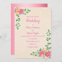 Invitación La simplicidad personalizada es el mejor boda rosa