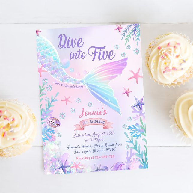 Invitación La Sirena 5 Cumpleaños Pasa A Cinco Fiestas (Subido por el creador)