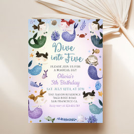 Invitación La Sirena 5 Cumpleaños Pasa A Cinco Fiestas