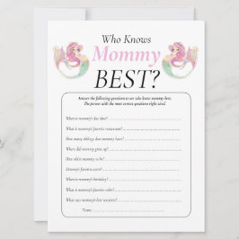 Invitación La sirena de Baby Shower, mamá, bebé bajo el mar