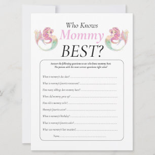 Invitación La sirena de Baby Shower, mamá, bebé bajo el mar