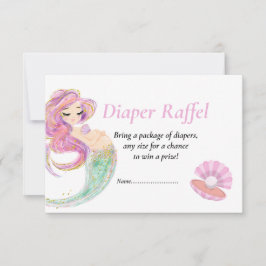 Invitación La sirena de Baby Shower Raffel rosa bajo el mar