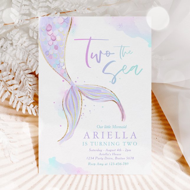 Invitación La sirena Fiesta dos, la sirena marina, segundo cu (Subido por el creador)