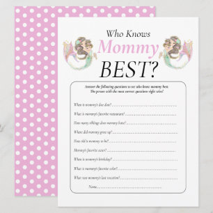 Invitación La sirena marrón de Baby Shower, mamá, bebé bajo e