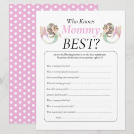 Invitación La sirena marrón de Baby Shower, mamá, bebé bajo e