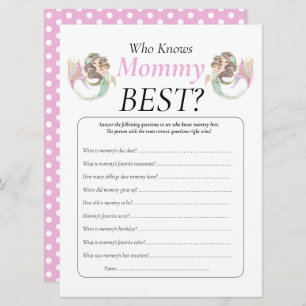 Invitación La sirena marrón de Baby Shower, mamá, bebé bajo e