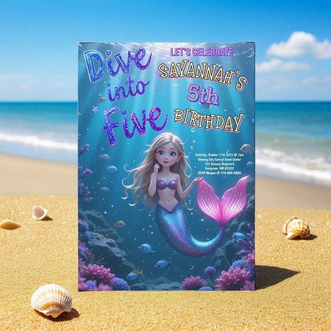 Invitación La sirena se sumerge en cinco bajo el mar (Subido por el creador)