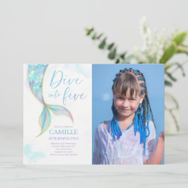 Invitación La sirena se sumergió en la foto de la fiesta de l