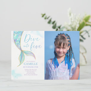 Invitación La sirena se sumergió en la foto de la fiesta de l