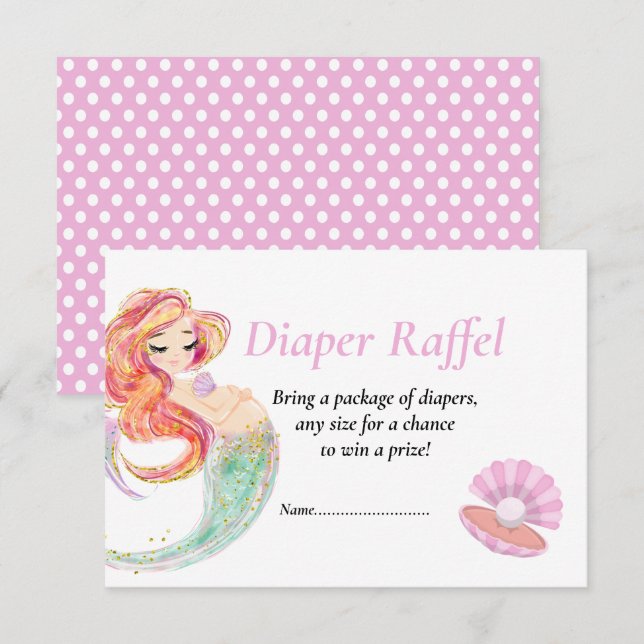 Invitación La sirena viola a Baby Shower bajo el mar (Anverso / Reverso)